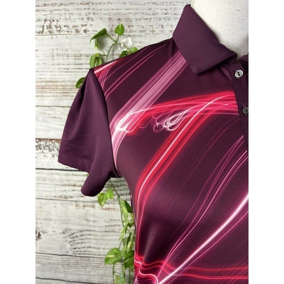 Puma Womens Golf Shirt Extra Small Burgundy Red Dry Cell Stretch Modest Athletic - Picture 4 of 9